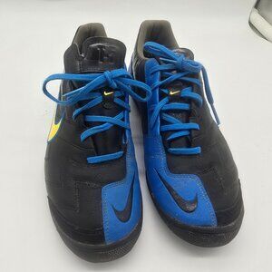 Nike Zoom T5 Turf soccer cleat, black upper with Blue accents, Men's US 10